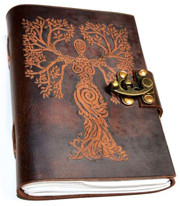 Tree Woman leather blank book w/ latch