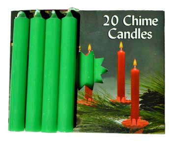 1/2″ Emerald Green Chime candle 20 pack