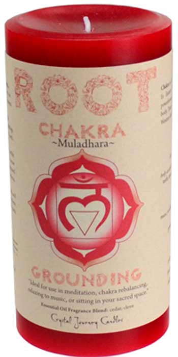 Root Chakra pillar candle 3″ x 6″