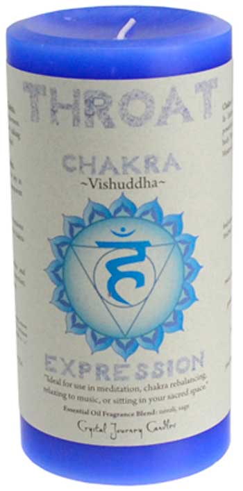 Throat Chakra pillar candle 3″ x 6″