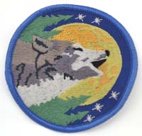 Wolf sew-on patch 3″