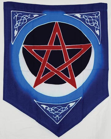 Pentacle Moon Pennant 18″ x 16″