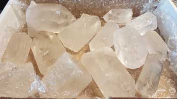 ~3# Flat of Rough Clear Quartz Points