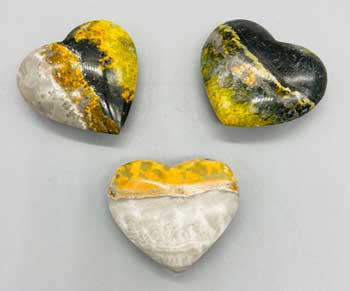 1 3/4″ Jasper, Bumble Bee heart