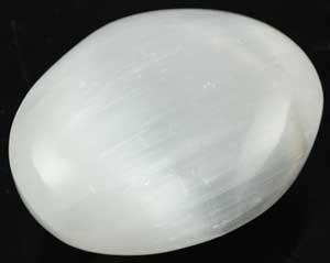 White Selenite Oval  2″