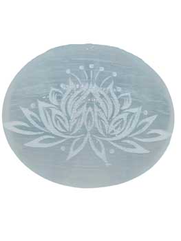 Selenite Lotus palm stone