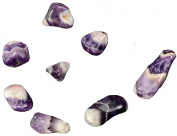 1 lb Amethyst, Chevron tumbled stones