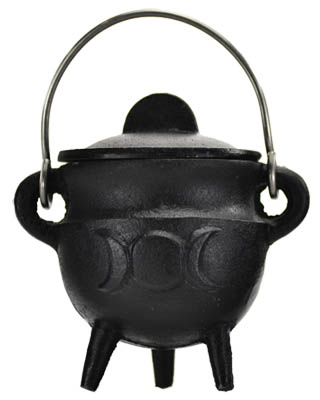 Triple Moon cast iron cauldron w/ lid 2 3/4″