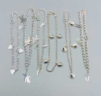 Silvertone anklet various