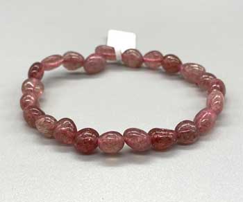 Strawberry Quartz nugget bracelet