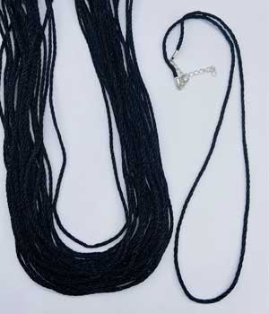 (set of 25) 24″ Braided Necklace Black Cord 2mm