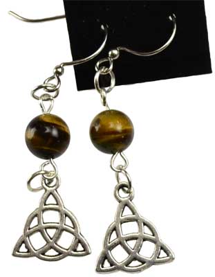 Tiger’s Eye Triquetra earrings