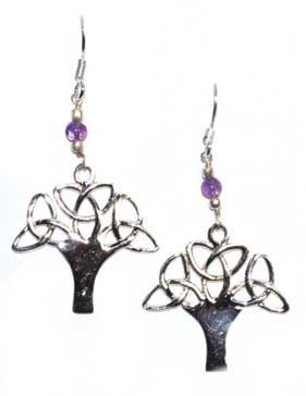 1.25″ tree amethyst earrings