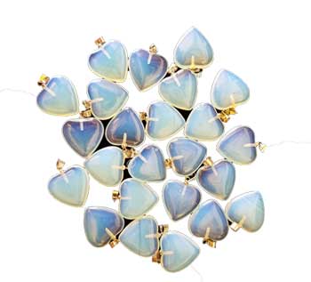 (set of 24) 3/4″ (20mm) Opalite heart