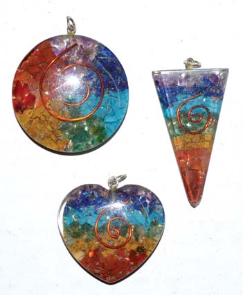 (set of 3) Orgone Chakra spiral