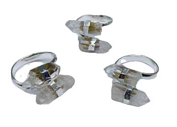 (set of 3) adjustable Quartz rings