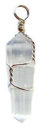 (set of 5) Selenite wire wrapped point