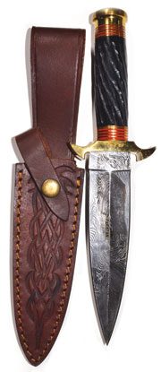 10 1/2″ Twisted Horn Damascus athame