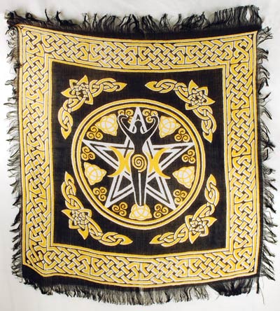 Pentagram Goddess altar cloth 18″ x 18″