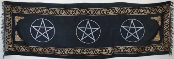 Three Pentagram altar cloth 21″ x 72″