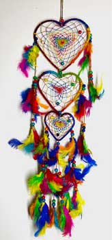 12″ Rainbow Heart dreamcatcher