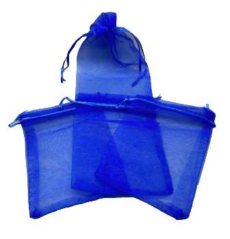 100 pack 4″ x 6″ Blue organza bag