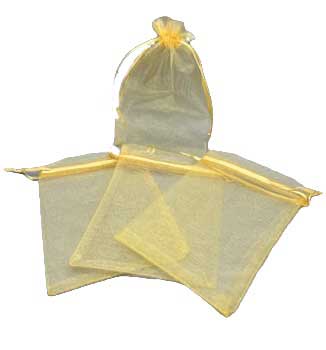 100 pack 4″ x 6″ Gold organza bag