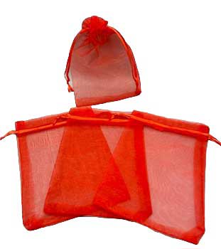 100 pack 4″ x 6″ Red organza bag