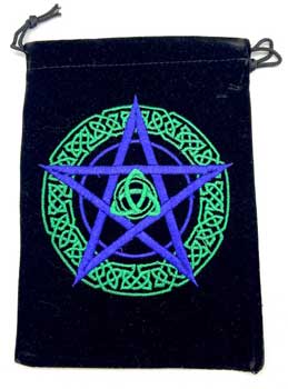 (set of 10) 5″x 7″ Pentagram Black velveteen bag