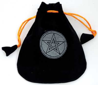 Pentagram Velveteen Black Bag  5″