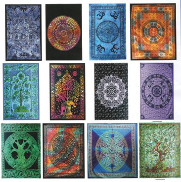 81″ x 90″ Assorted Design tapestry (mixed colors)