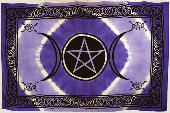 Purple Triple Moon Pentagram Tapestry 72″ x 108″